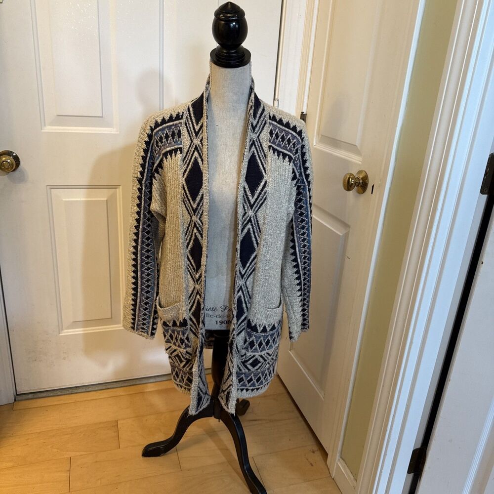 WESTERN Lucky Brand Aztec Western womens Cardigan Sweater. Size S Runs Big